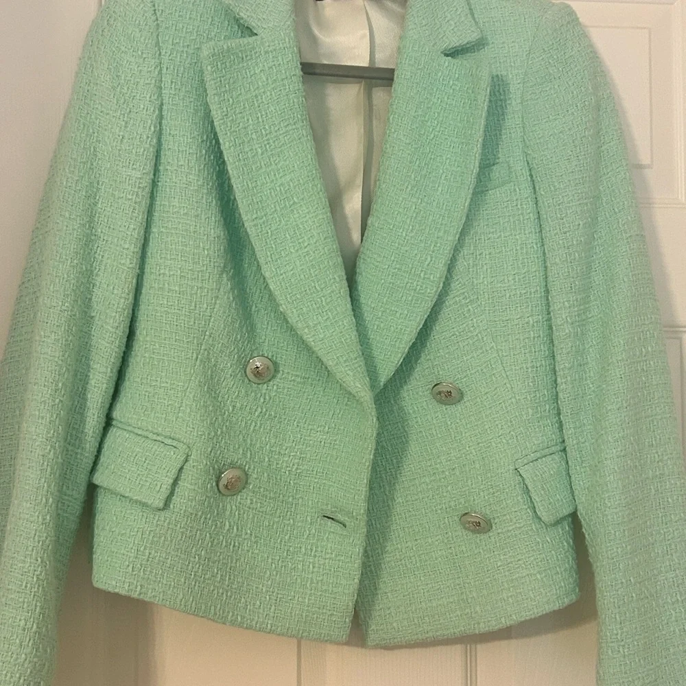 Blogger’s favorite Zara Mint Green Blazer and Skirt Set - Picture 4 of 4